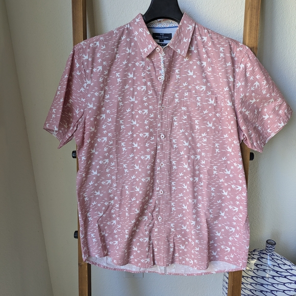 Michael Brandon Men's Red Patterned Shirt - Size L - Picture 1 of 4